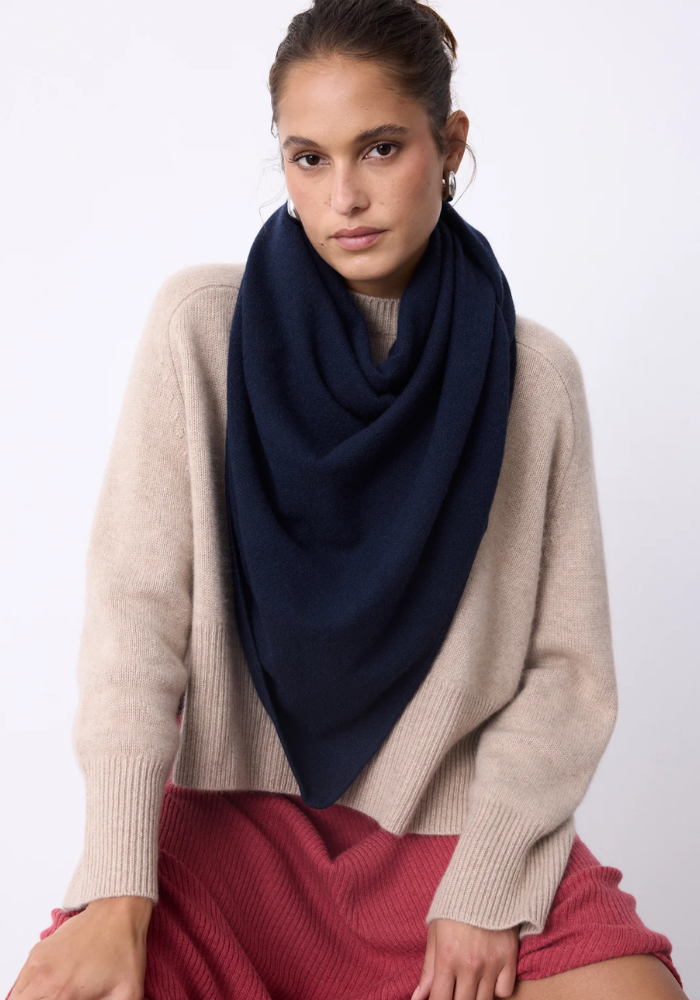 Écharpe Cachemire Eleonore Bleu Marine - Notshy
