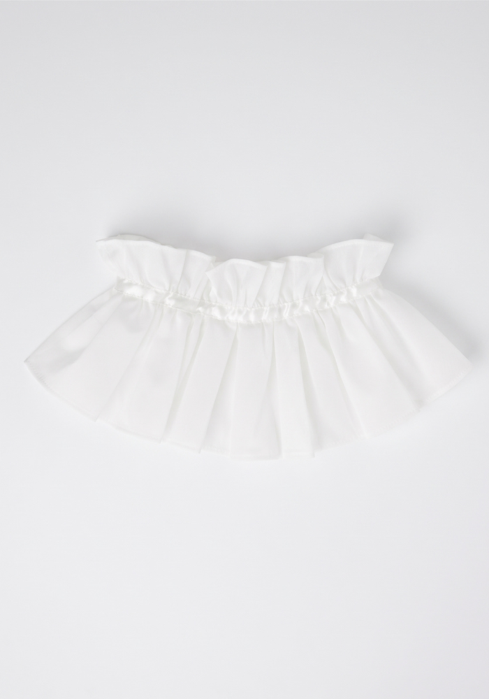 Faux-col à volants blanc style cour royale - Blush