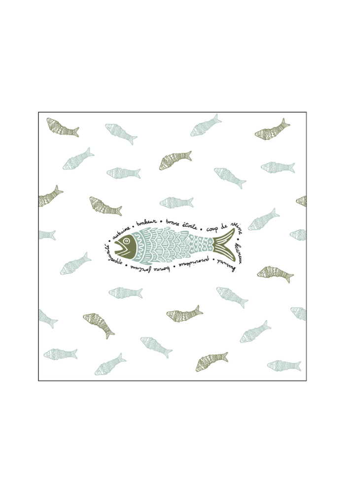 Lot De 20 Serviettes En Papier Poisson Bleu - Sélectionné par Blush