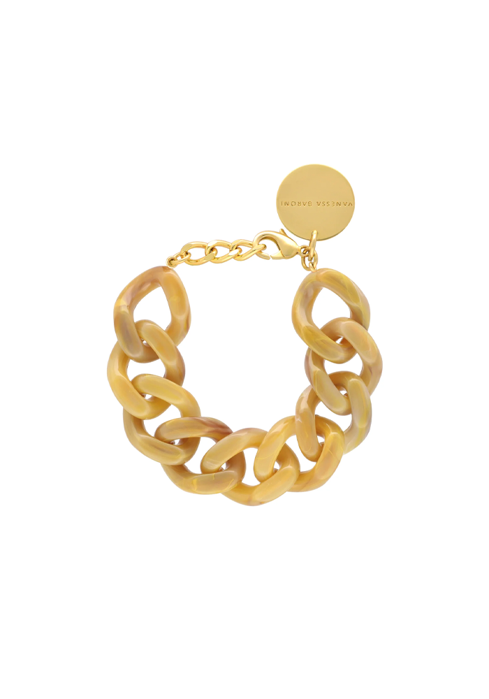 Bracelet Flat Chain Ocher Marble - Vanessa Baroni