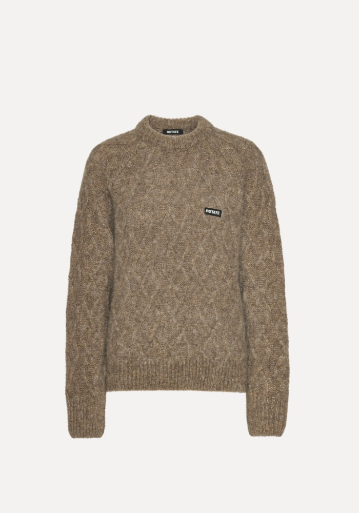 Fluffy Knit Jumper Brown - Rotate Birgerchristensen