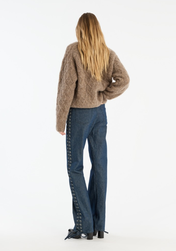 Fluffy Knit Jumper Brown - Rotate Birgerchristensen