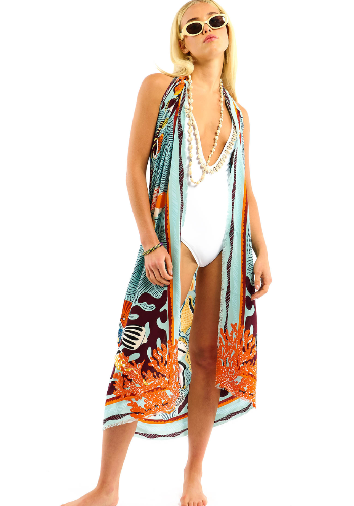 Foulard Coral Big Bleu - Wild Paris