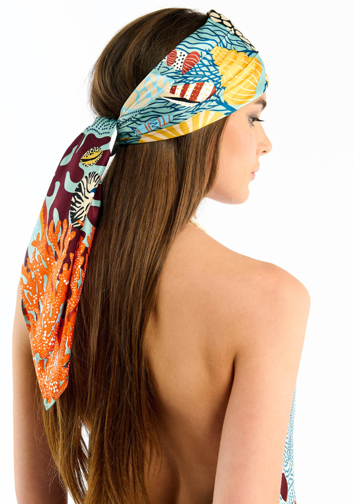 Foulard Coral Médium Bleu - Wild Paris