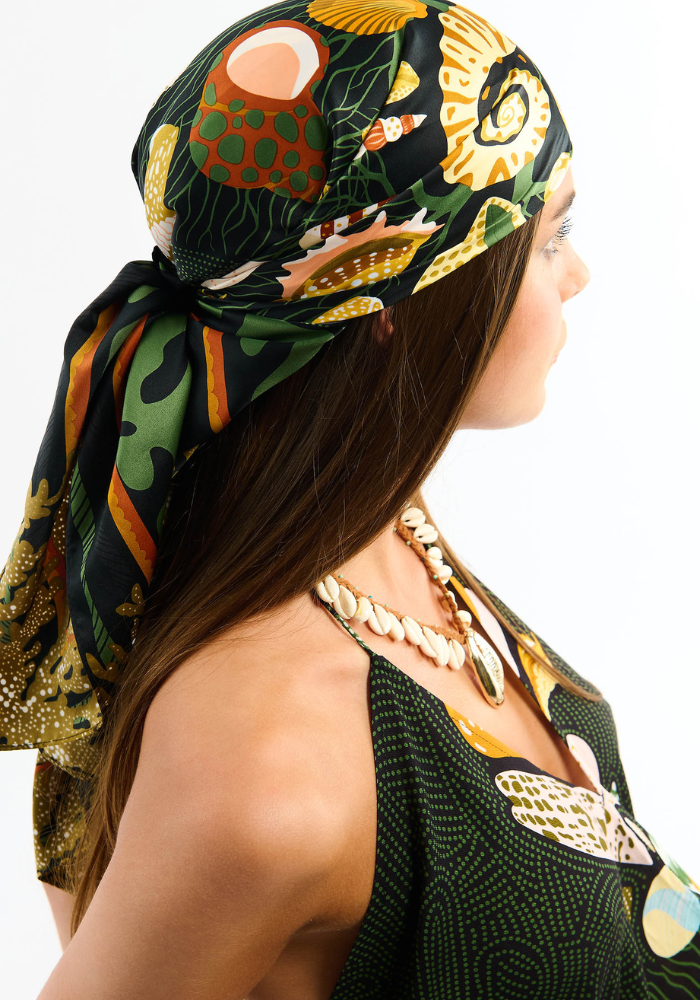 Foulard Coral Médium Noir - Wild Paris