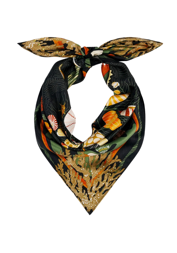 Foulard Coral Mini Noir - Wild Paris