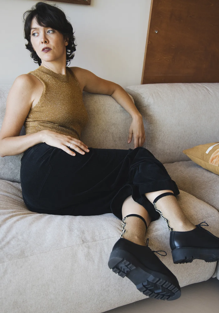 Chaussettes Transparentes Frangia Dorée - Atelier Saint Eustache 