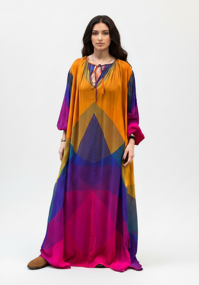 Ensemble Naila 2 Biais Laoun D Fushia Orange - Marrakech Sélection