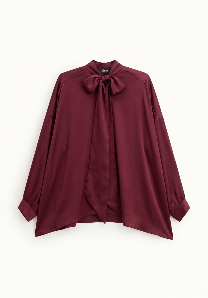Chemise Ample Manches Chauve Souris Bordeaux - Dixie
