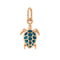Colgante de tortuga de resina turquesa y oro rosa