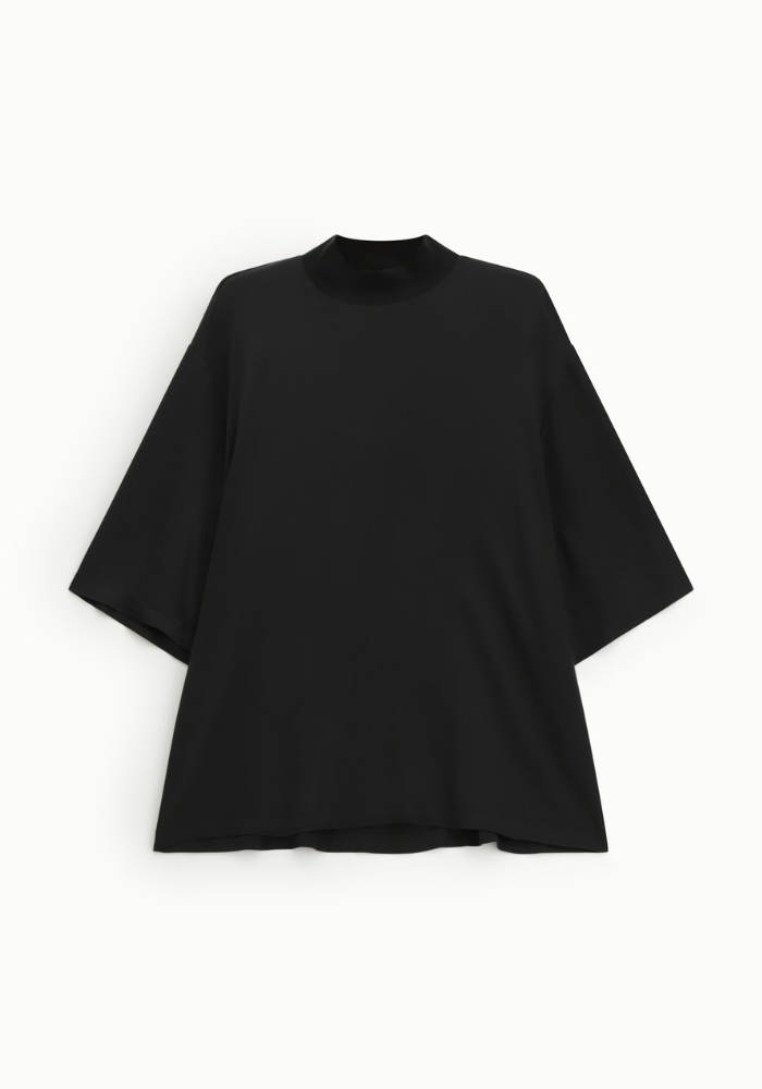 T-Shirt Manches Courtes Col Large Noir - Dixie