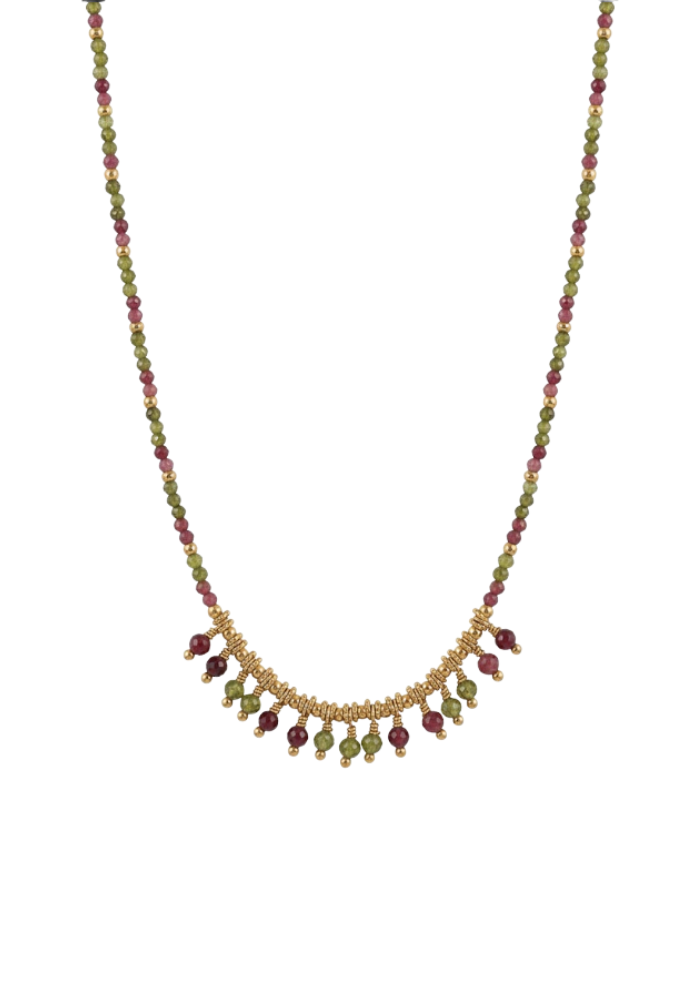 Collier Multi Perles Roses Et Vertes - Sélectionné par Blush