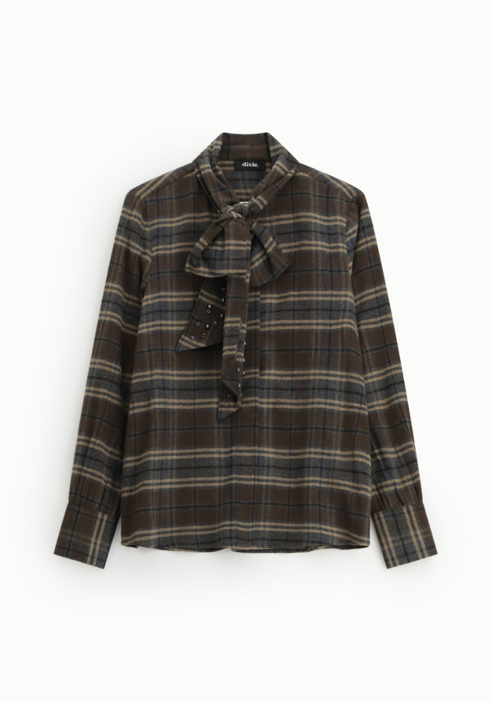 Chemise A Carreaux Avec Col A Nouer - Dixie