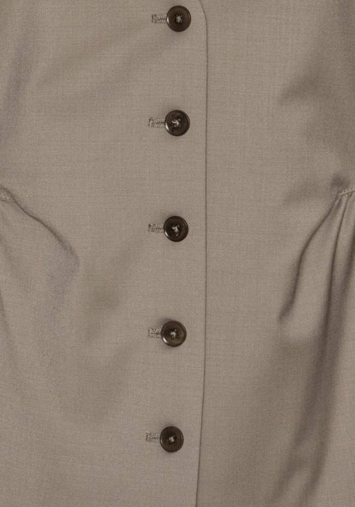 Gilet Sans Manches Péplum Taupe - Rotate