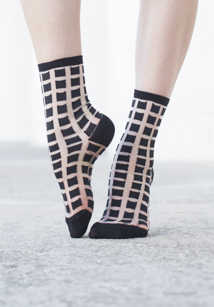 Chaussettes Transparentes Ginza Noir - Atelier Saint Eustache