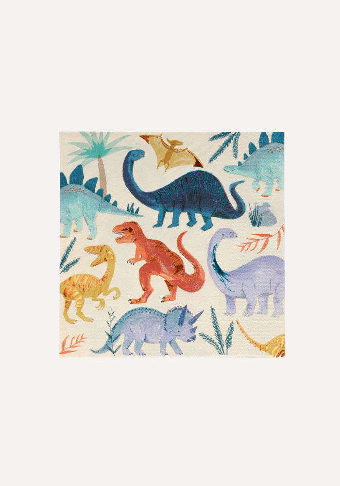 Lot de 16 Grandes Serviettes Dinosaures - Meri Meri