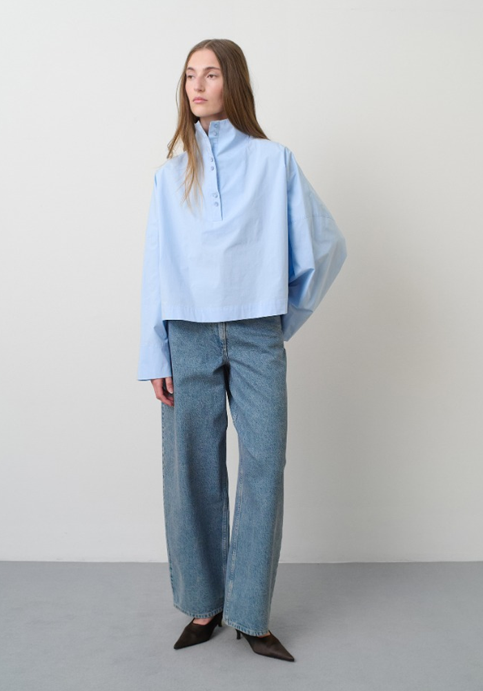 Chemise High Neck Bleue - Remain