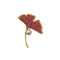 Pink Ginkgo Leaf Brooch