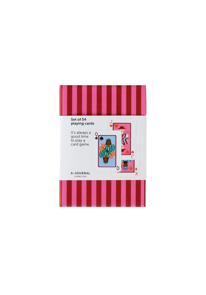 Jeu de 54 Cartes Rayures Rouges - A-Journal