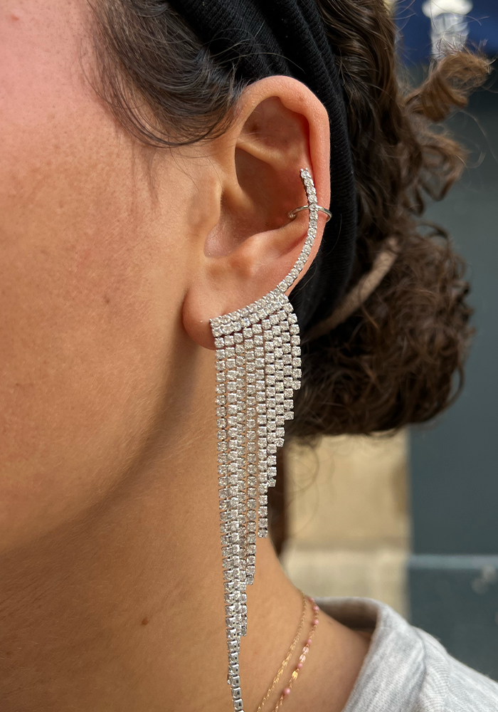 Boucle D'Oreille Jezabel Argentée - Maison Baika