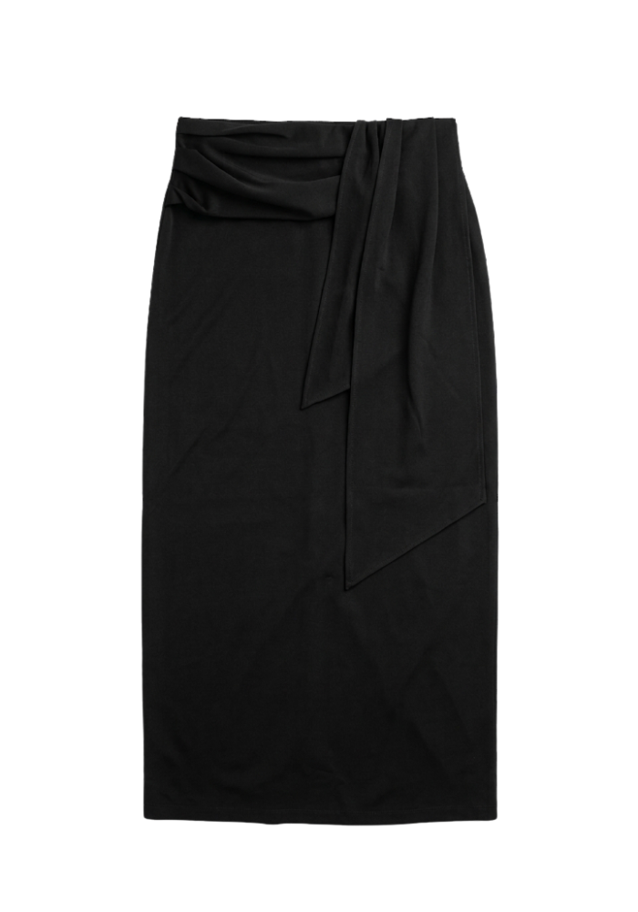 Jupe Longue Droite Fente Noir -  Su