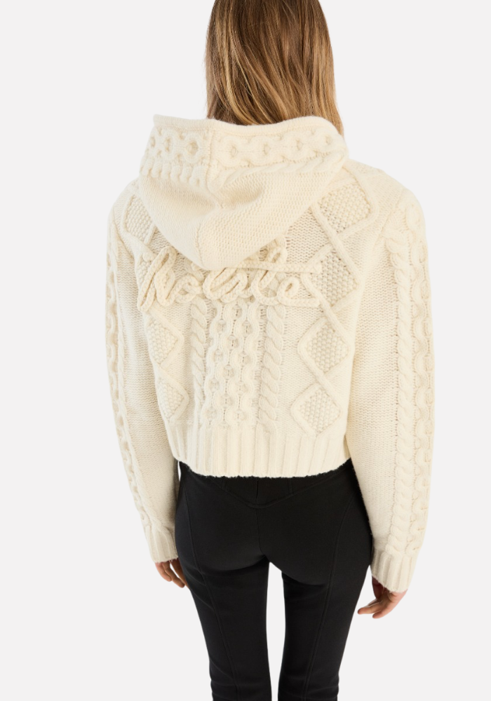 Cardigan Blanc Knit Cable - Rotate