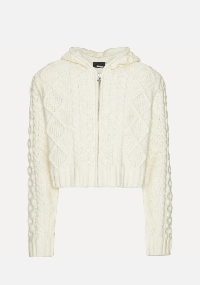 Cardigan Blanc Knit Cable - Rotate