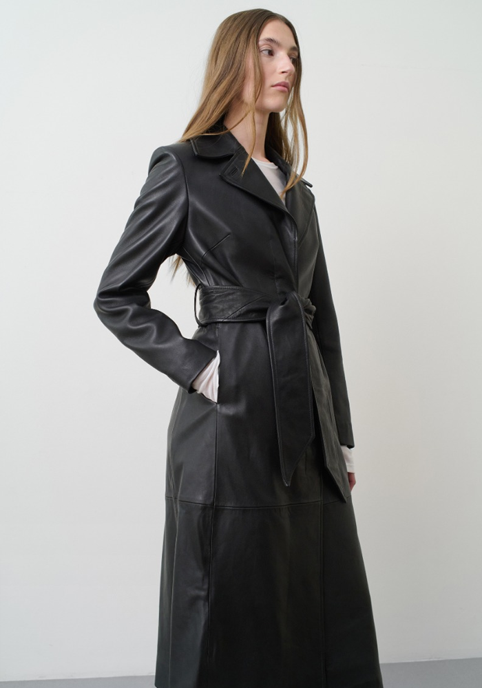 Trench Leather Noir - Remain