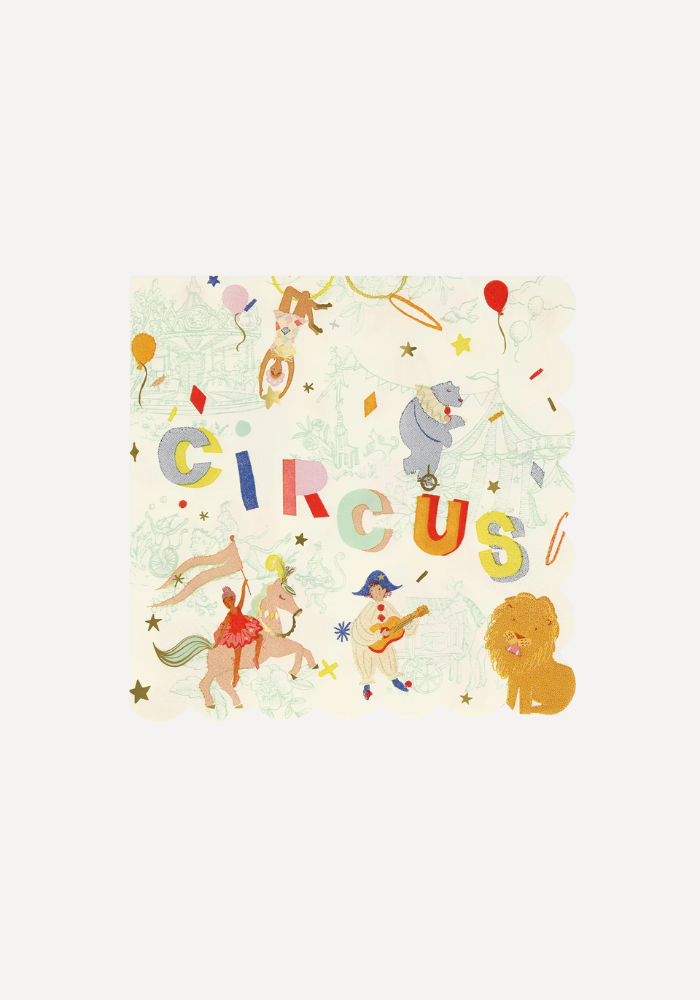 Lot De 16 Grandes Serviettes Cirque - Meri Meri