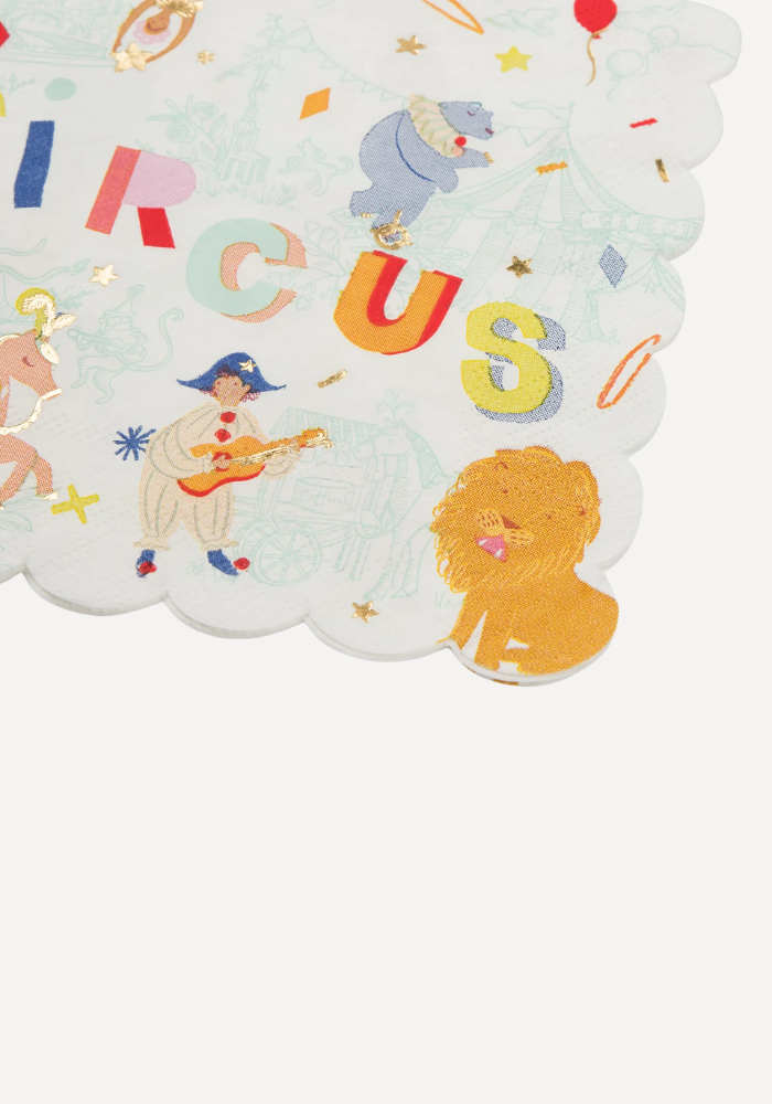 Lot De 16 Grandes Serviettes Cirque - Meri Meri