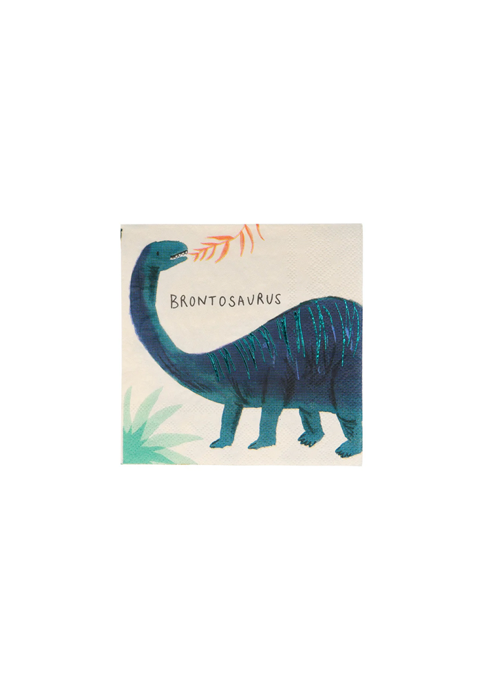 Lot De 16 Serviettes Dinosaures Petit Modèle - Meri Meri