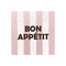 Lot De 20 Serviette Papier Bon Appetit Rayure Rose