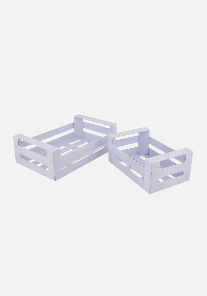 Lot De 2 Cagettes White - Bazar De Luxe