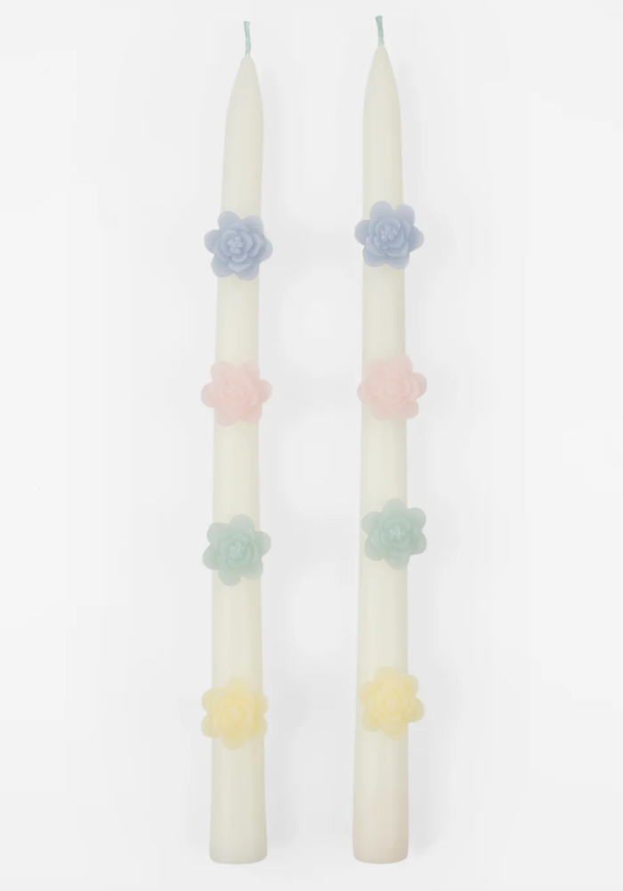Lot De 2 Bougies Cierges Fleurs Pastel - Meri Meri