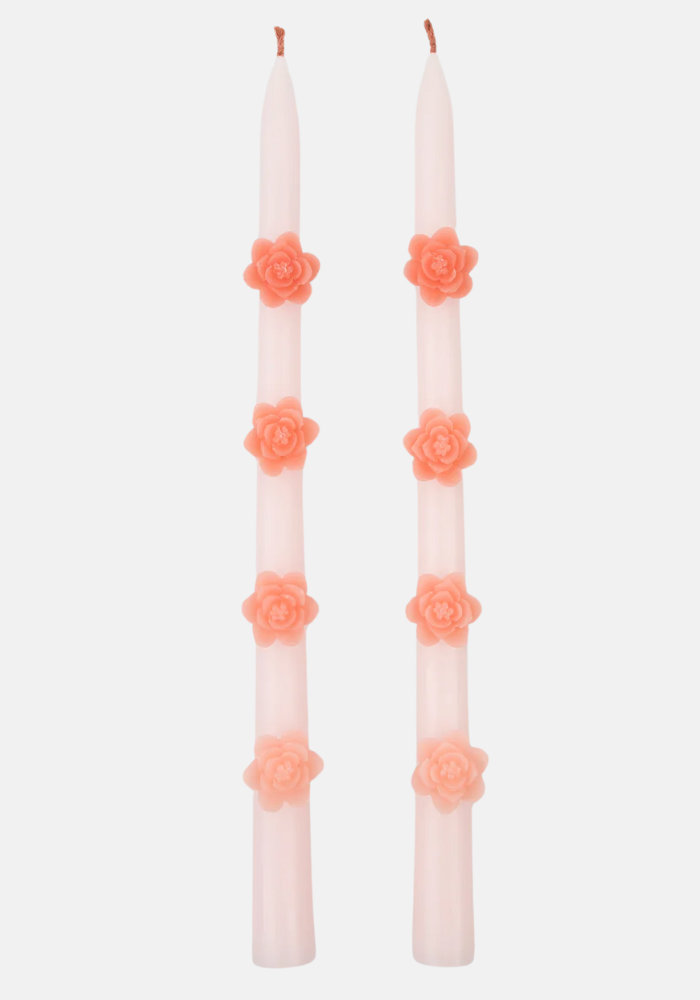 Lot De 2 Bougies Cierges Fleurs Roses - Meri Meri
