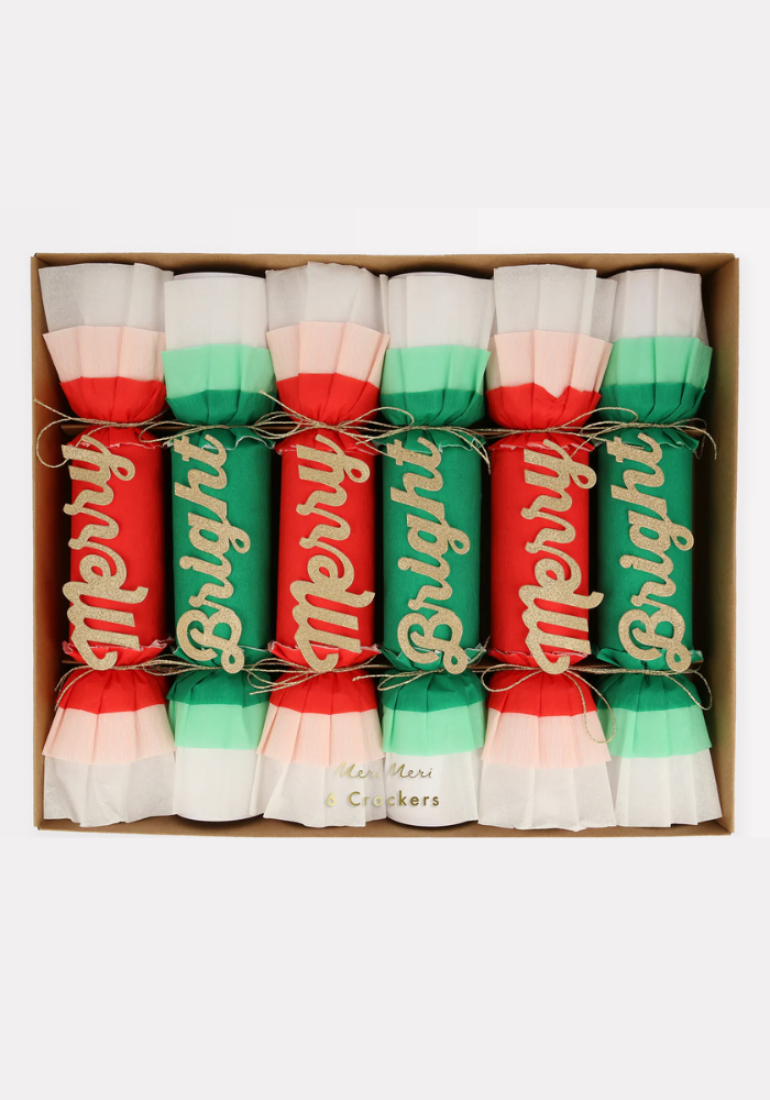 Lot De 6 Crackers Merry Bright Noël - Meri Meri 