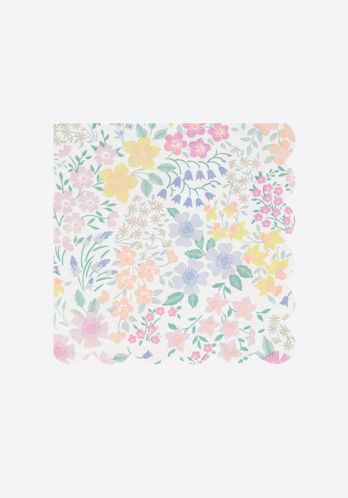 Lot de 16 Serviettes En Papier Fleuries Jardin Du Cottage - Meri Meri