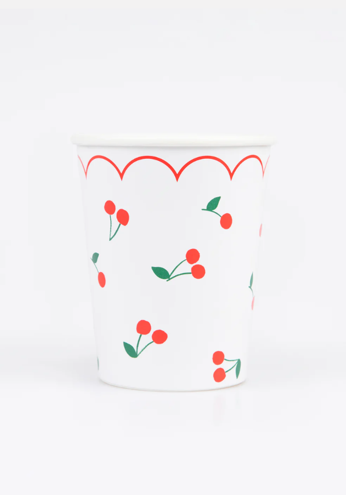 Lot de 8 Gobelets Motifs Cerise - Meri Meri