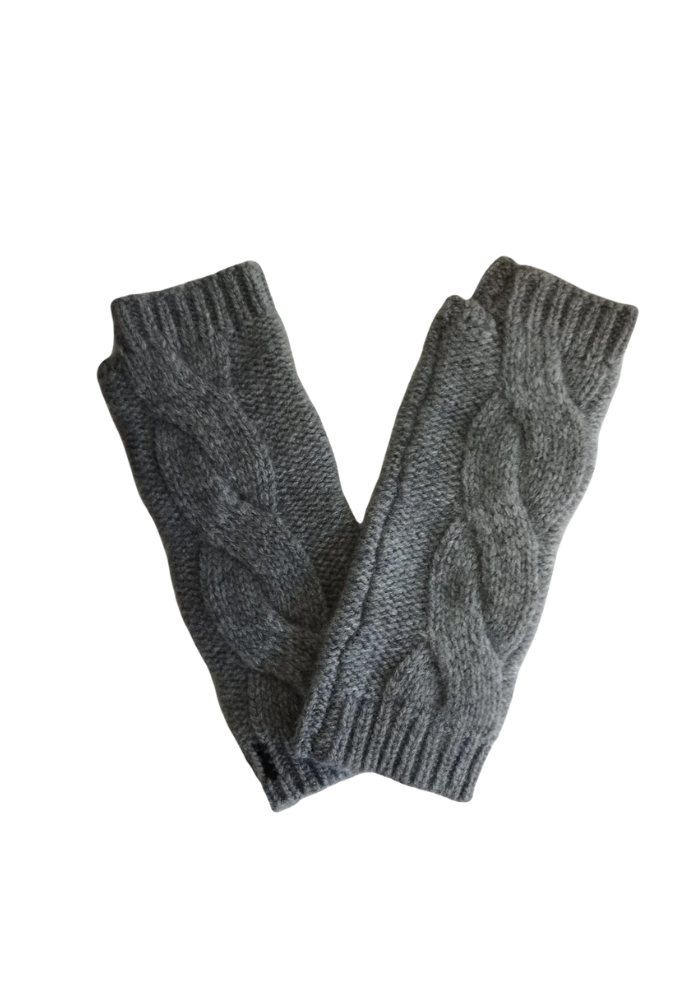 Mitaines Cachemire Cable Gris - Notshy