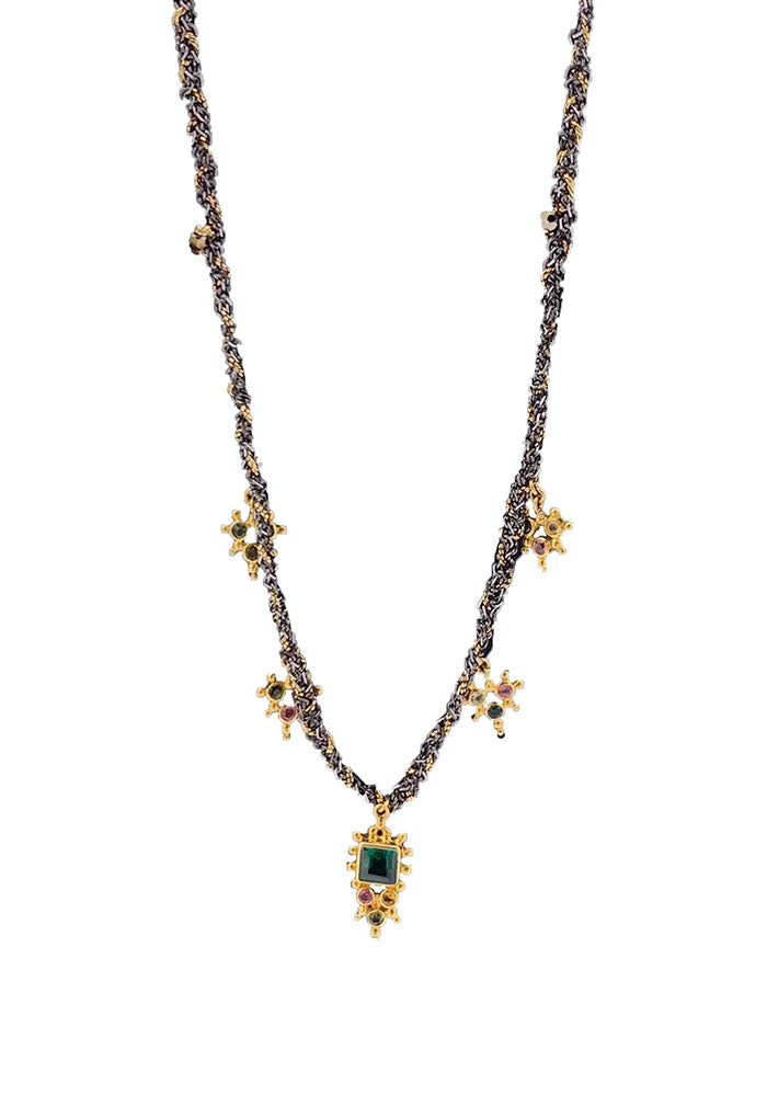Collier Avec 5 Zircons Multicolores - Marie-Laure Chamorel