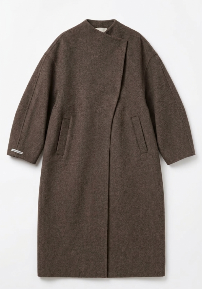Manteau Long Ample Marron