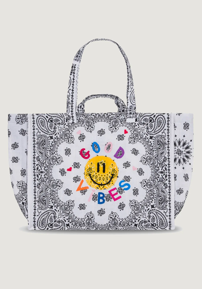 Sac Maxi Cabas Good Vibes All White - Call It By Your Name