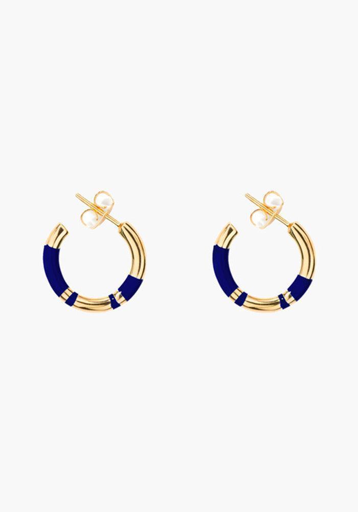 Lapis Blue Positano Mini Hoops