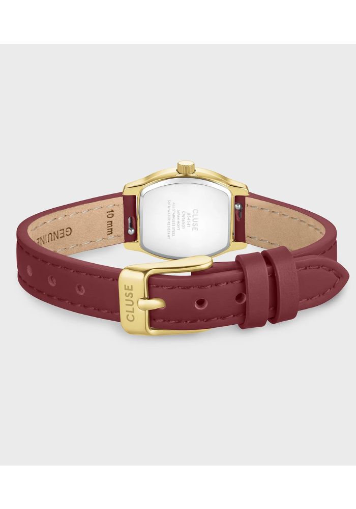 Montre Tonnette Mini Watch Leather Red Gold Colour - Cluse