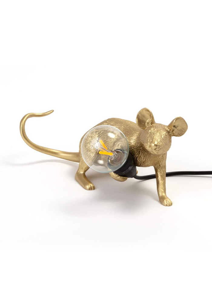 Lampe Mouse Gold Couchée - Seletti