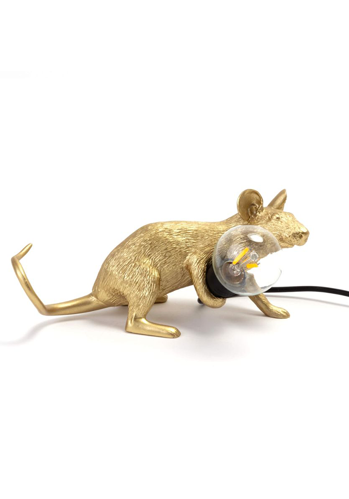 Lampe Mouse Gold Couchée - Seletti