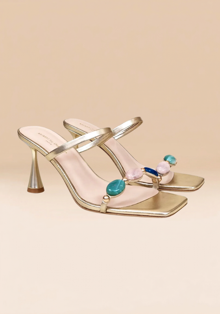 Mules À Talons Naxos Dorées - MI/MAI