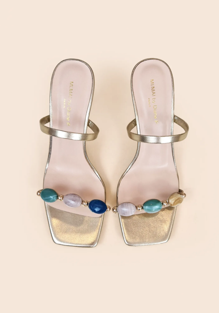 Mules À Talons Naxos Dorées - MI/MAI