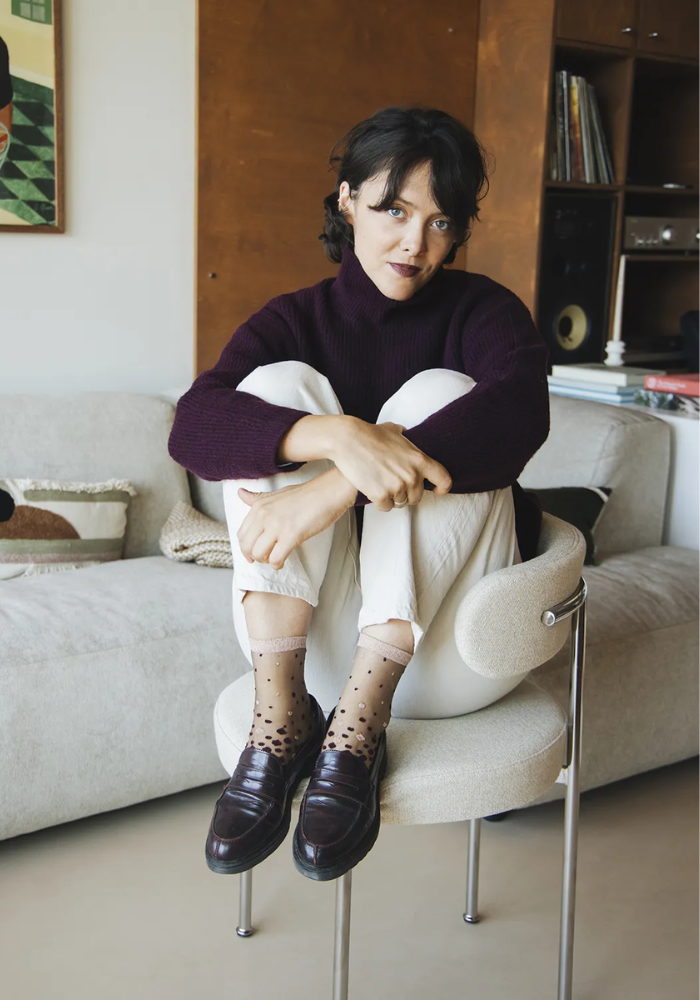 Chaussettes Transparentes Nakameguro Bordeaux - Atelier Saint Eustache