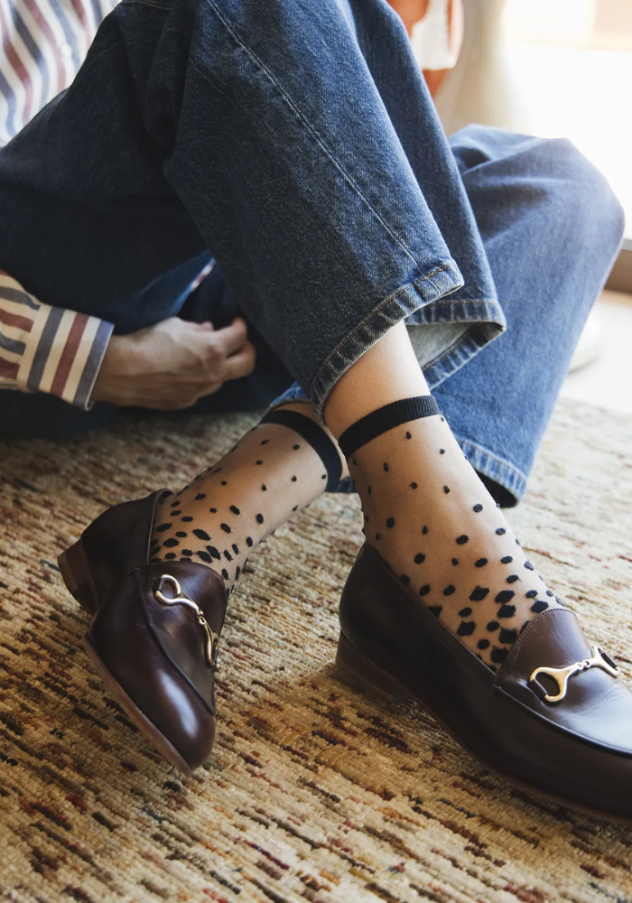 Chaussettes Transparentes Nakameguro Noir - Atelier Saint Eustache